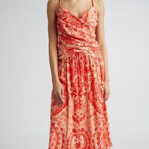 Farm Rio Jaipur Crossover Linen Blend Maxi Sundress